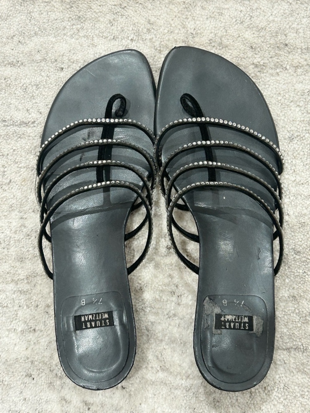 Stuart Weitzman Rhinestone Strap Sandals